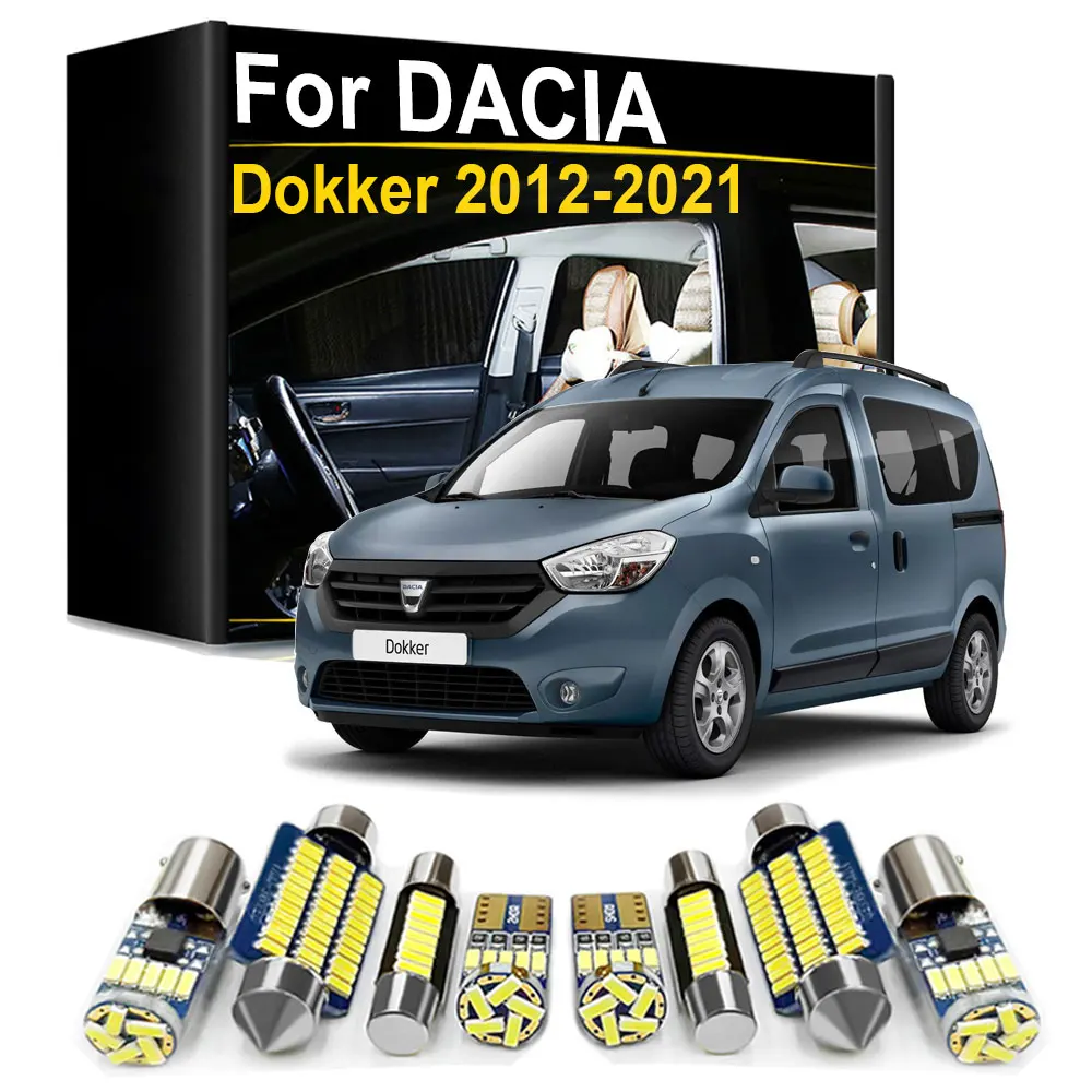 Interior LED Light Reading Lamp Kit For Dacia Dokker K67 F67 2012 2013 2014 2015 2016 2017 2018 2019 2020 2021 Canbus