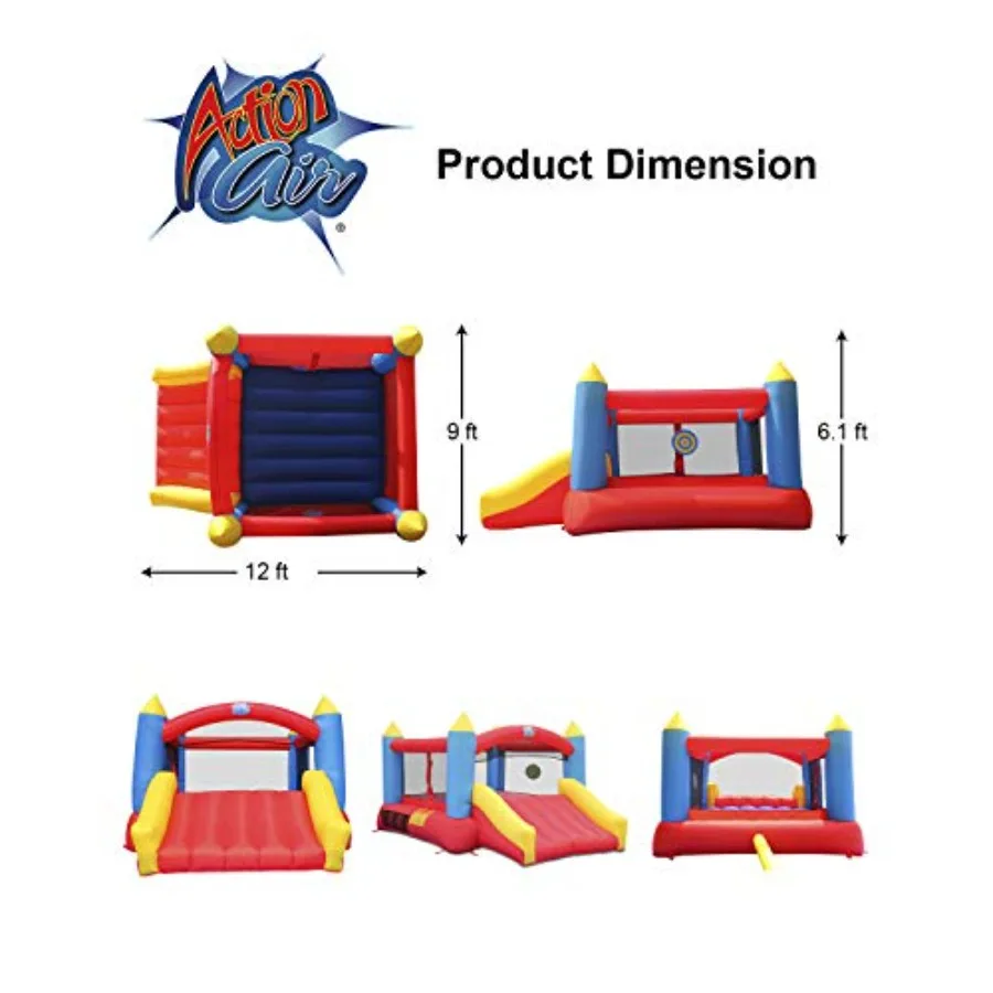Casa de salto, bouncer inflável sem ventilador de ar, ventilador 450W/0,6HP necessário para operar, costurado durável com material extra grosso