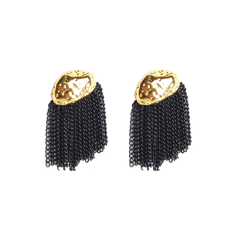 New earrings chain tassel earrings fashionable simple metal ladies pattern banquet additional 2024