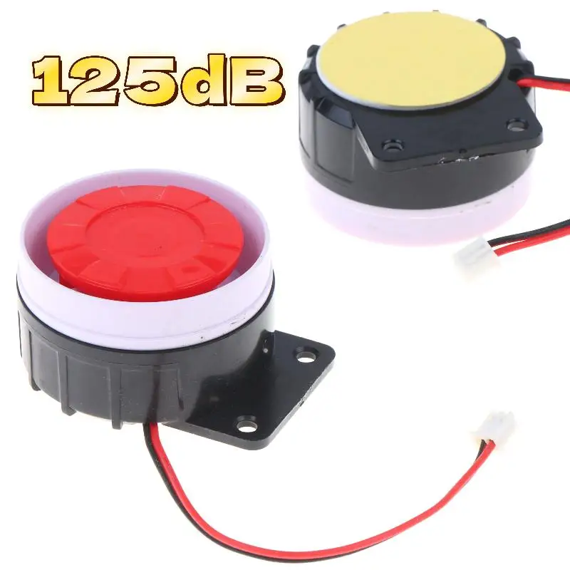 1Pcs Anti-theft Alarm Wired 125dB Buzzer Alarm Horn 5-30V High Decibel Police Siren Air Raid Siren With Audio Jack