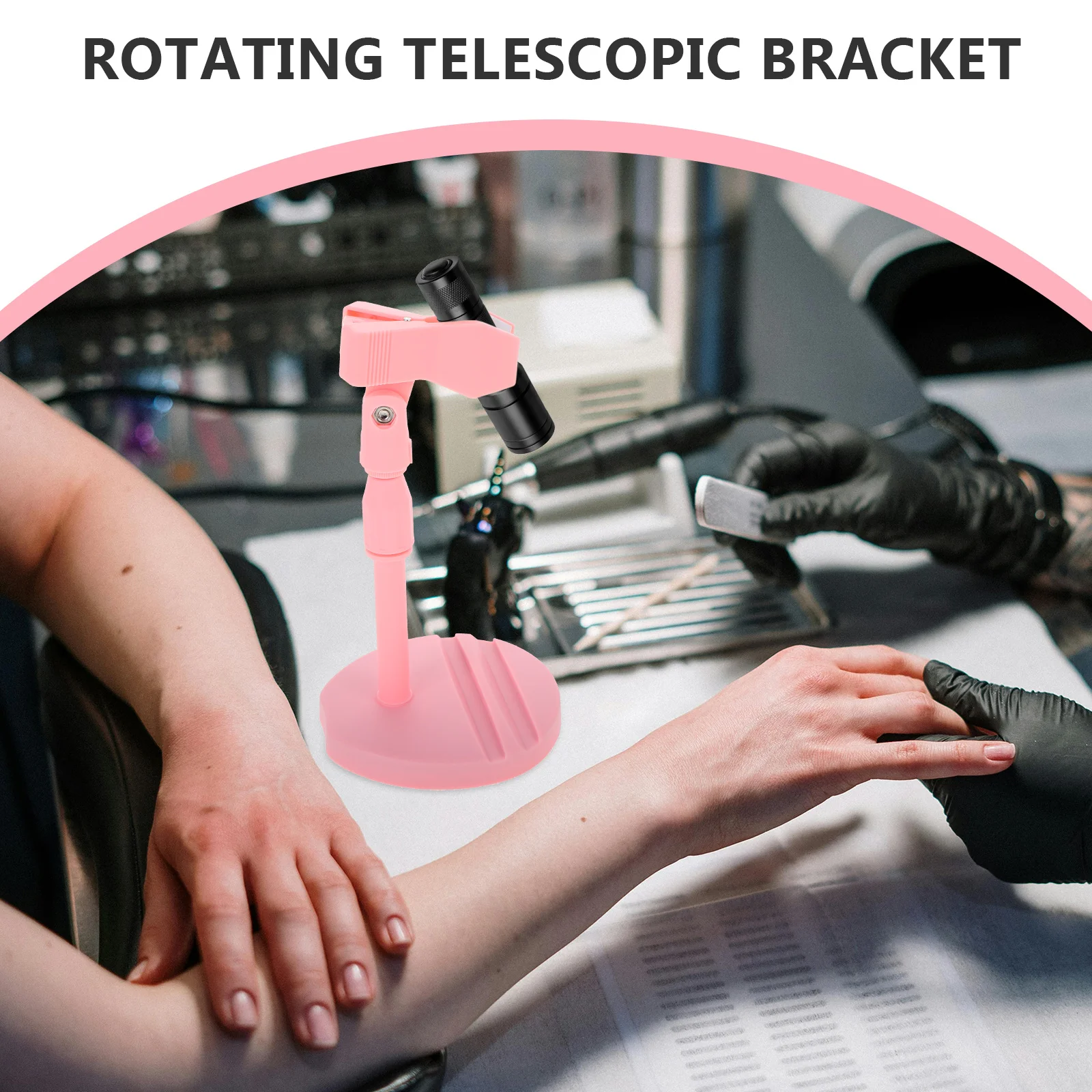 Handheld Art Lampenständer 360° °   Drehbare Teleskophalterung für Gelnägel, Maniküre-Werkzeuge, Nagellack, Trockner, Halter, Nagellampe