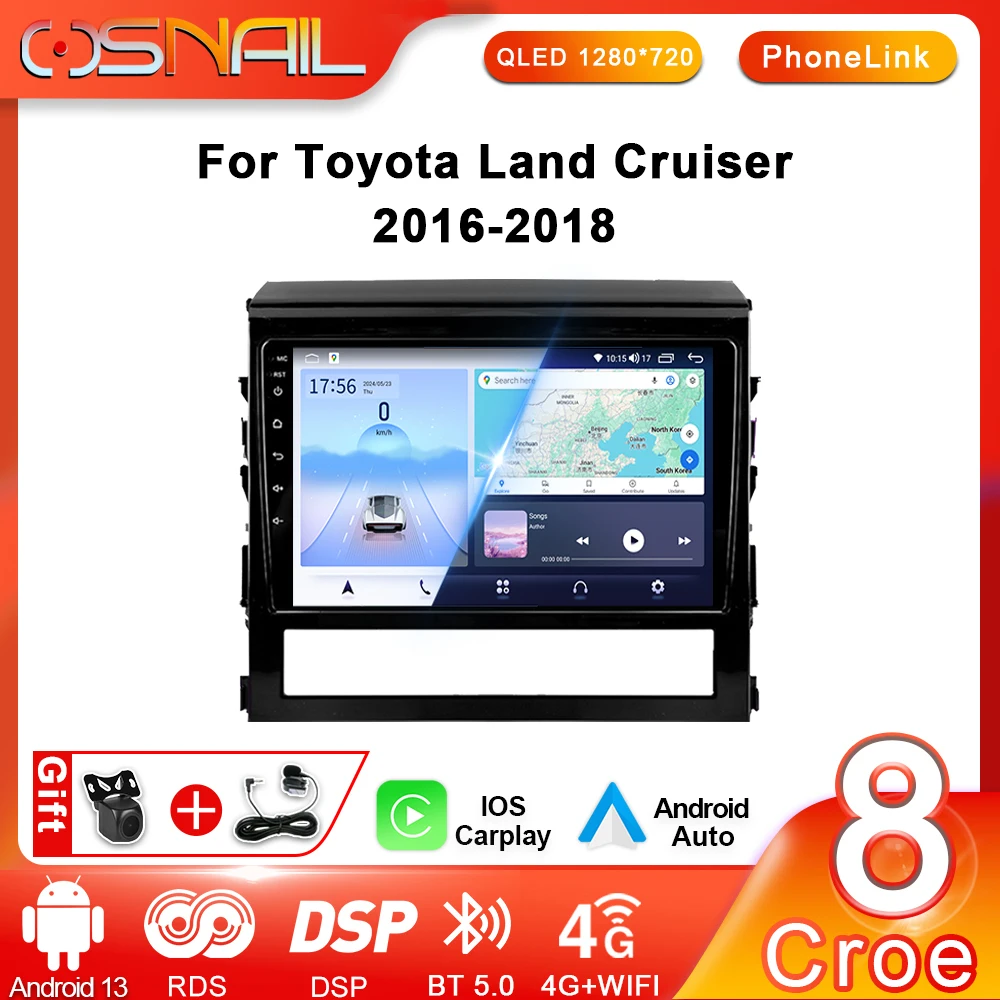 

Автомобильный мультимедийный плеер COSNAIL 2Din с сенсорным экраном Android для Toyota Land Cruiser 11 200 2016-2018, автомобильное радио, стерео, GPS навигатор Carplay