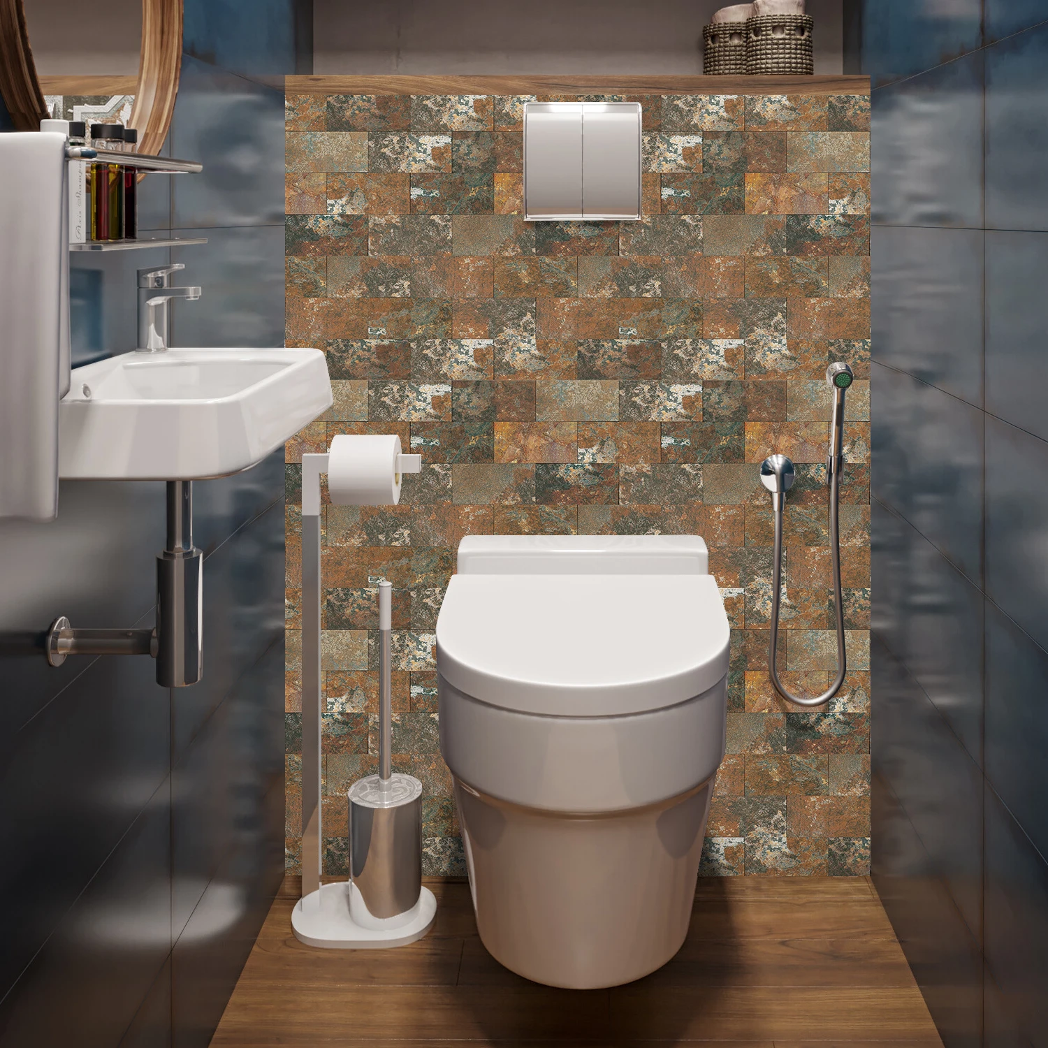 Stein korn 3d gefrostete Schaum fliesen Aufkleber selbst klebende Küche Bad amerikanische Wand dekoration wasserdichte öl beständige Tapete – Detail 24