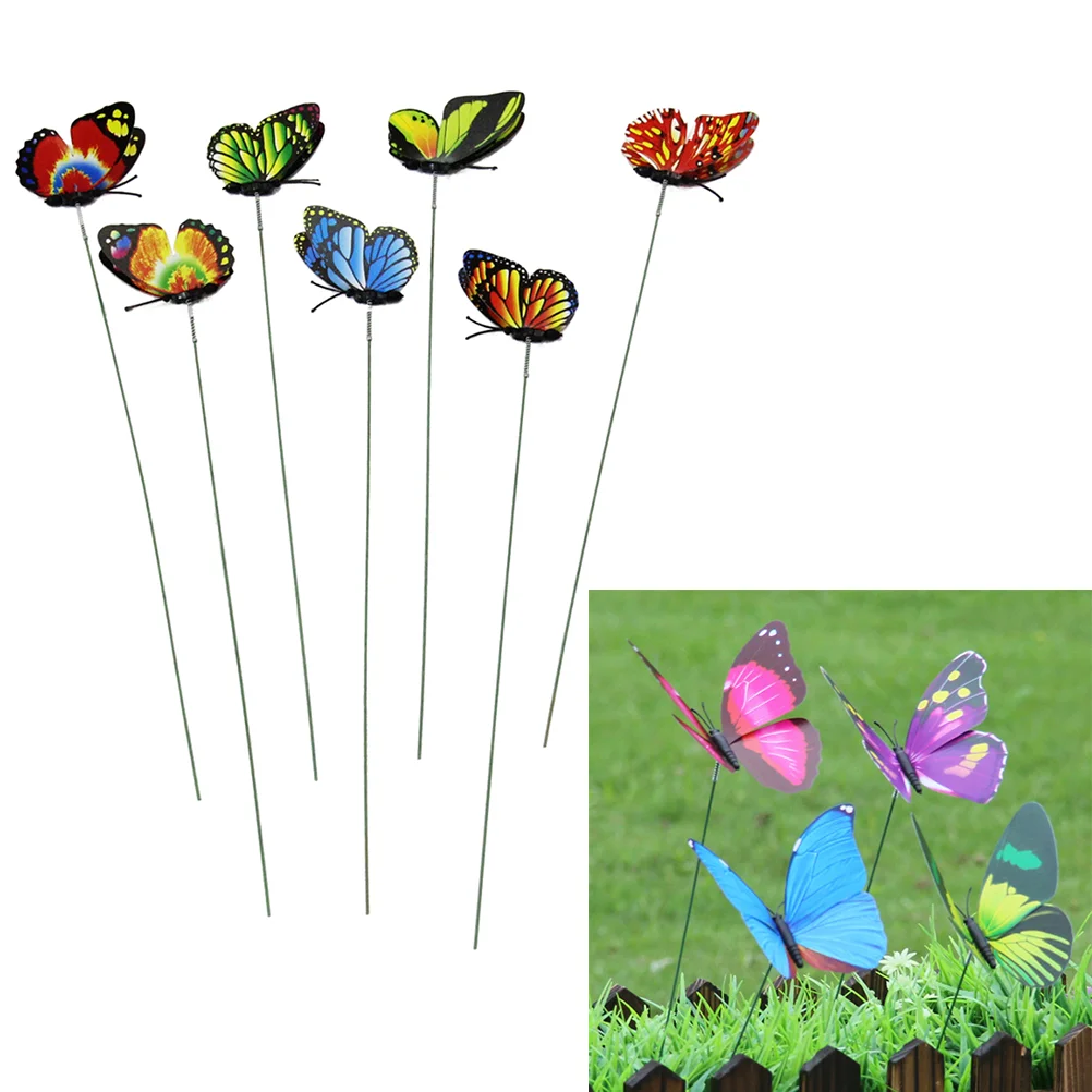 

12 Pcs Decorations Patio Stake Estacas Butterfly Garden Stakes Houseplants Artificial Outdoor Cake Flower Arrangement