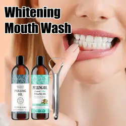 Coconut Mint Pulling Oil Mouthwash Alcohol-free Care Breath Oral Tongue Dropshipping Teeth Scraper Fresh Mouth Whitening He B6J0