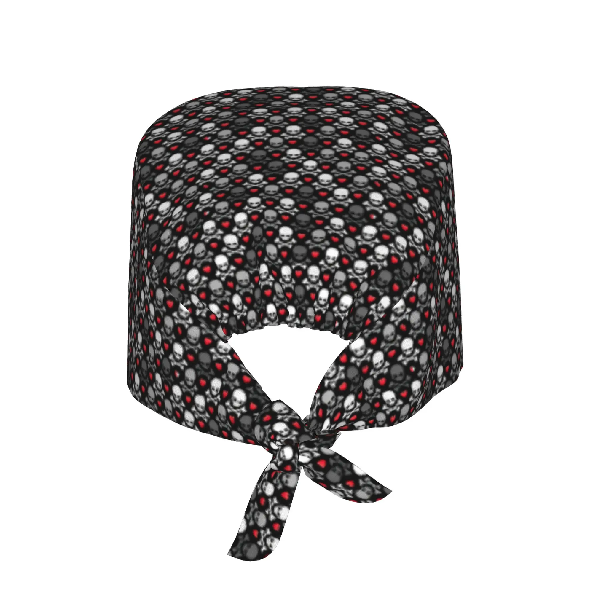 Adjustable Horror Skeleton Skull  Working Hat Men Women  Scrub Caps Scrub Nursing Doctor Surgeon Cap for Dentist