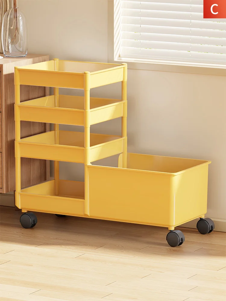 

Многоярусная передвижная тележка для хранения овощей и игрушек для кухни, столовой, балкона, прямоугольный дизайн, набор из нескольких секций