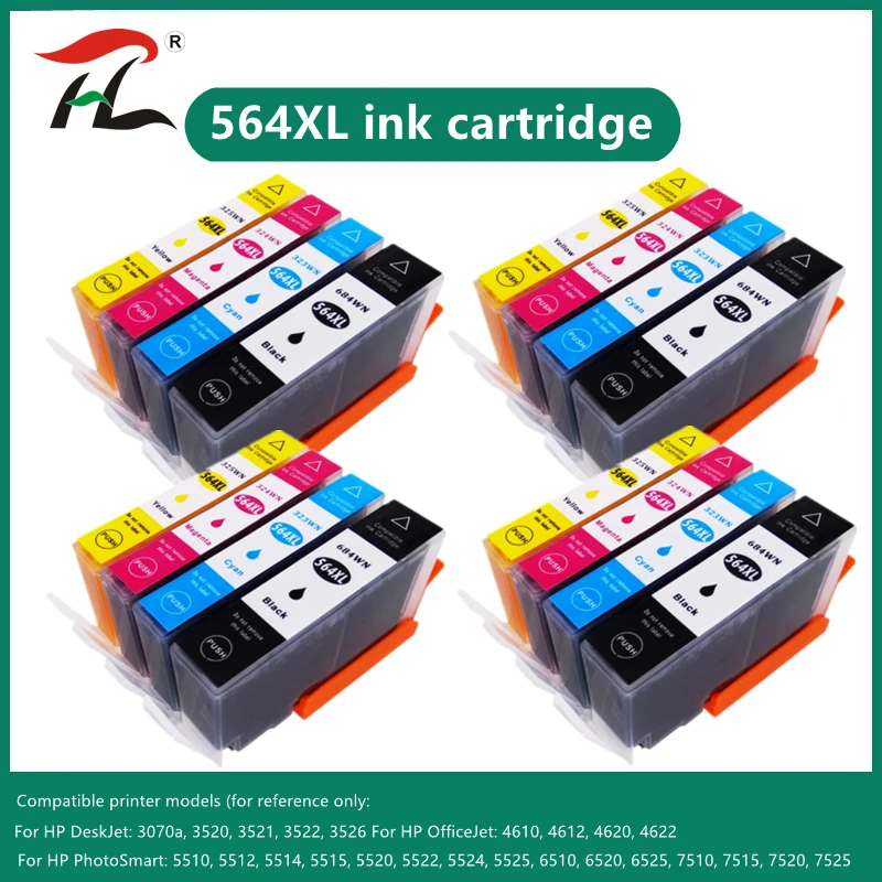 Compatible 564 ink cartridge for hp 564XL for hp564 Photosmart 5510/5511/5512/5514/5515/5520/5522/ 5525/6510/6512/6515 printer