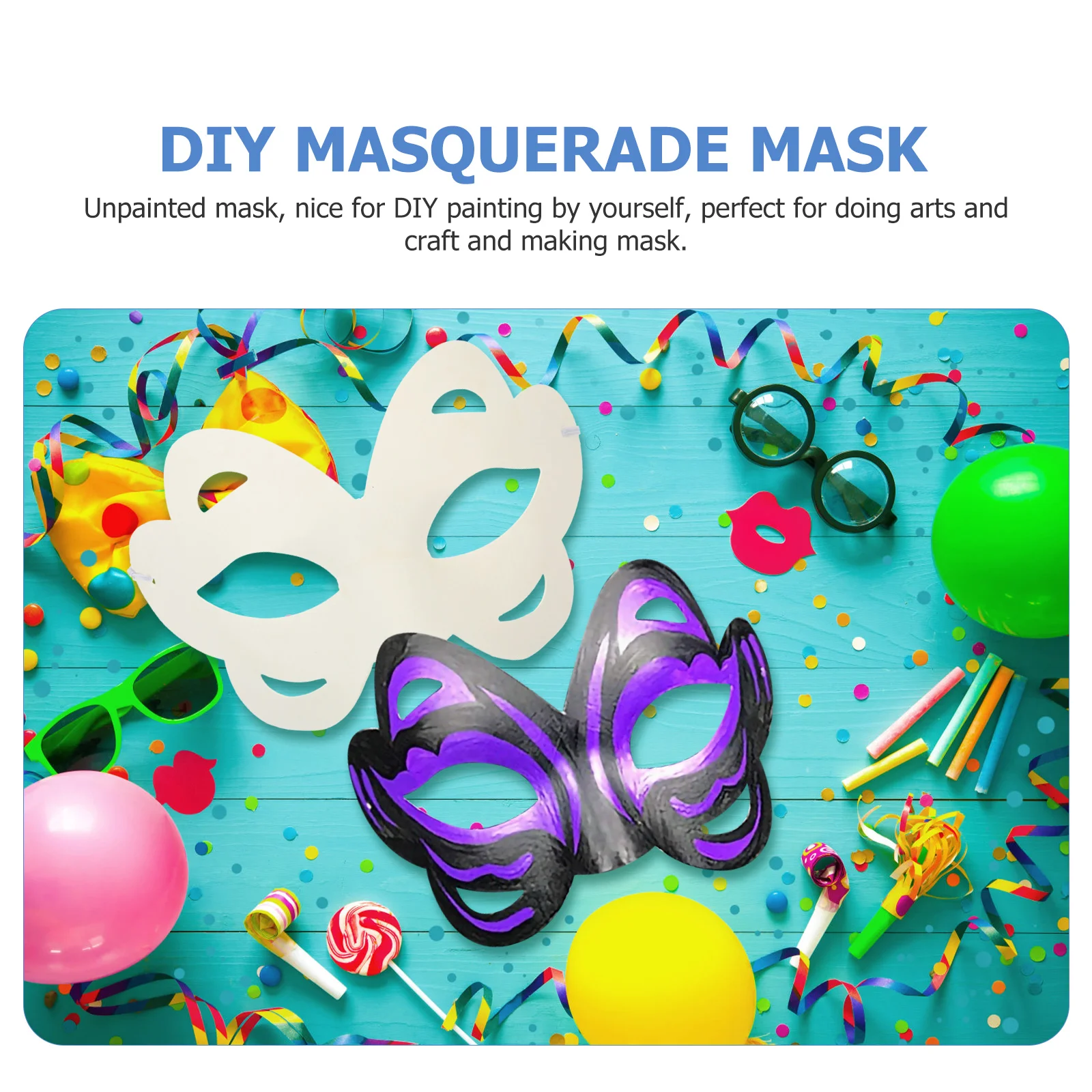 10 Pcs DIY Hand Painted Mask Blank Kids Masks Apparel for Paper Masquerade Women Party