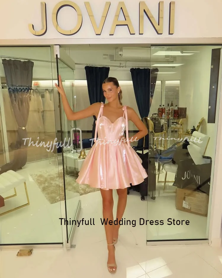 Thinyfull A-Linie Kurze Ballkleider Schatz Ärmelloses Heimkehrkleid Mini Kleid für besondere Anlässe Robe De Soirée Maßgeschneidert