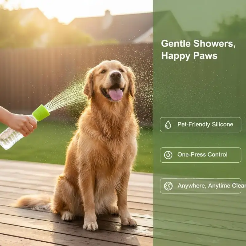 Silicone Pet Bathing Shower Head Portable Bottle Cap Sprinkler Leak-proof for Indoor Outdoor Dog Cat Washing view 5