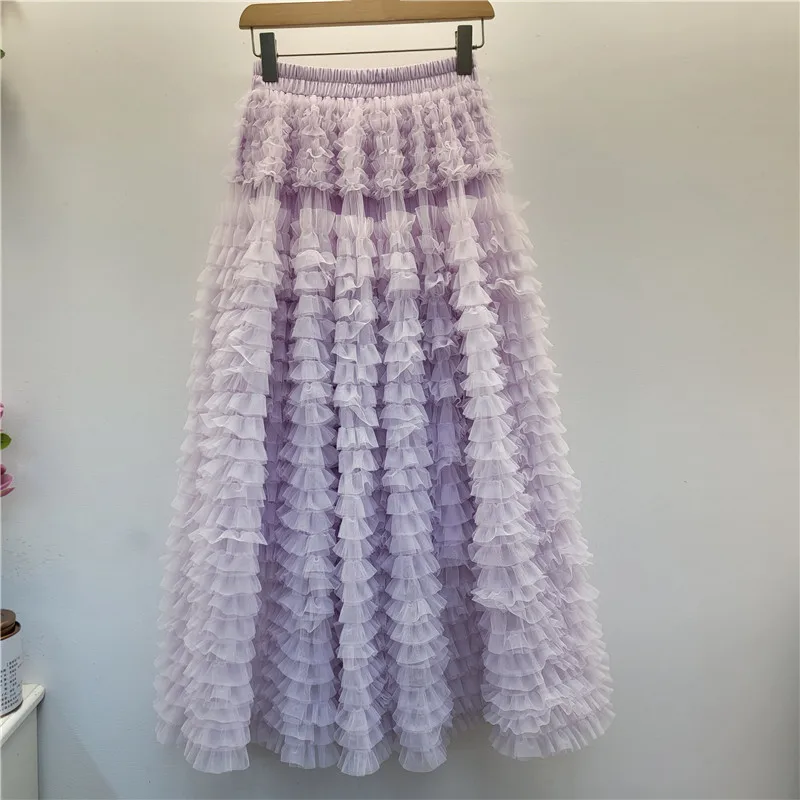 2026 Early Autumn French Retro Cake Skirt Women High Waist Slim A-line Puff Midi Skirt Elegant Design Casual Party Half Skirt