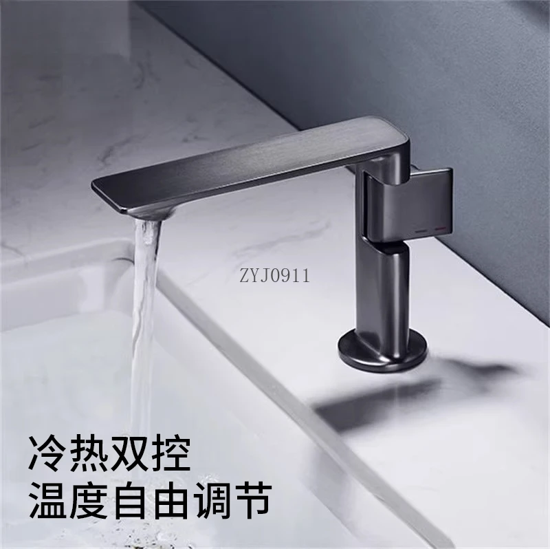 Rubinetto per lavabo da bagno Gun Ash rubinetto caldo e freddo Rubinetto per lavabo interamente in rame