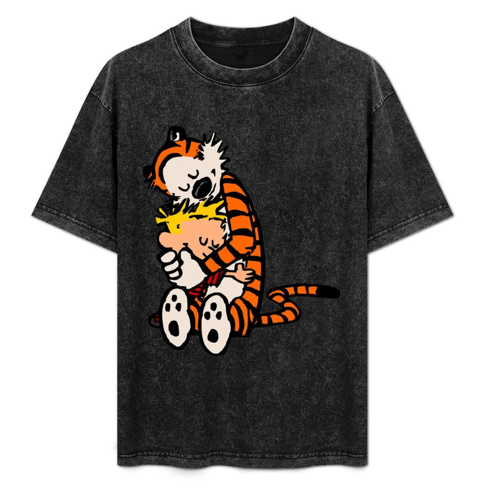 

calvin and hobbes had funy hug T-Shirt Plus Size All Match Tee Shirt