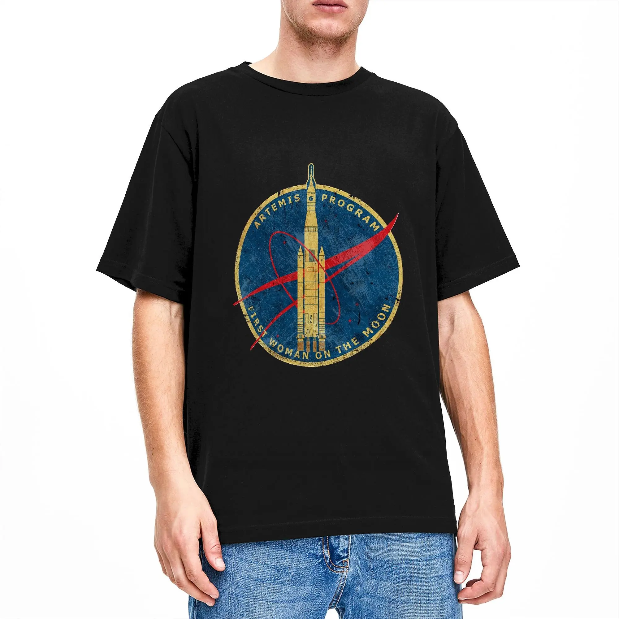 Artemis Program - First Woman On the Moon T-Shirt Streetwear T-Shirts 100% Cotton Hip Hop Tee Shirt For Men Custom DIY Tees