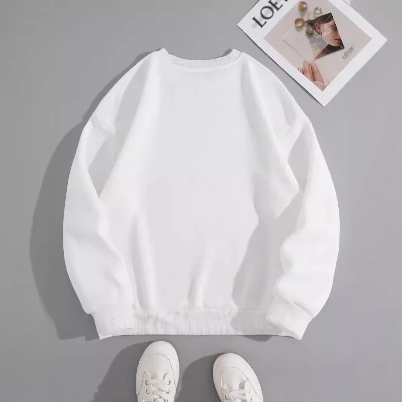 Cartoon Halloween bedrukte schoudertrui Wit casual nieuw veelzijdig sweatshirt