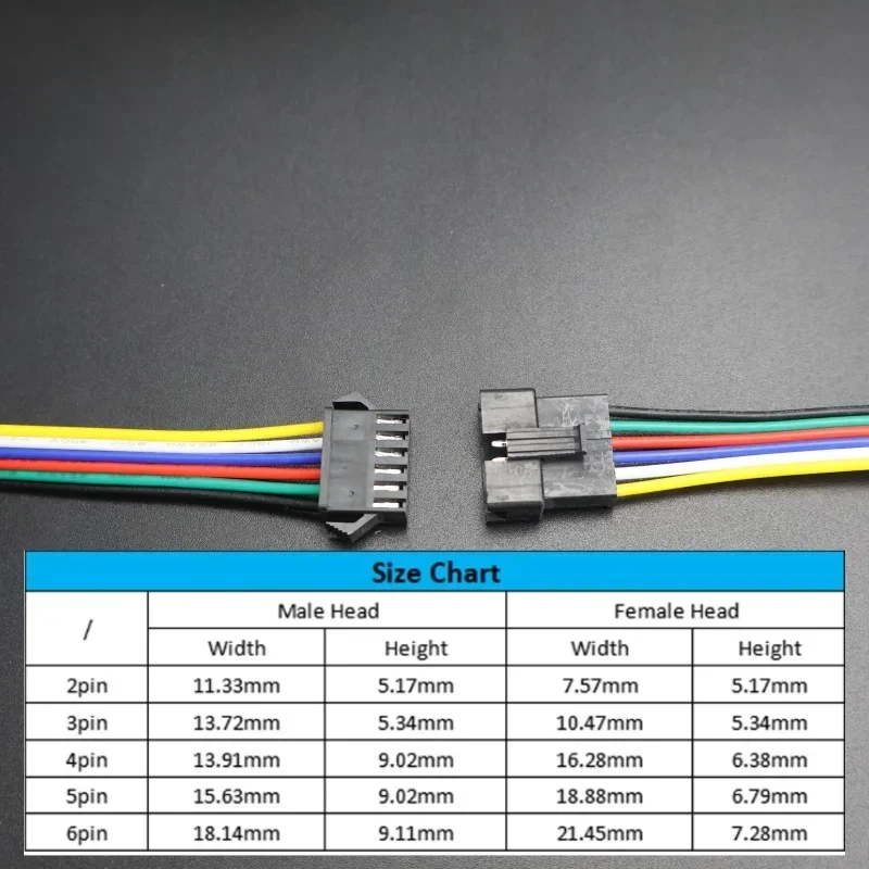 ขั้วต่อแบบตัวผู้/ตัวเมีย JST SM 2 3 4 5 6 พิน ปลั๊กเชื่อมต่อสายไฟสำหรับไฟ LED Strip ไดรเวอร์หลอดไฟ 2 พิน 3 พิน 4 พิน 5 พิน 6 พิน led