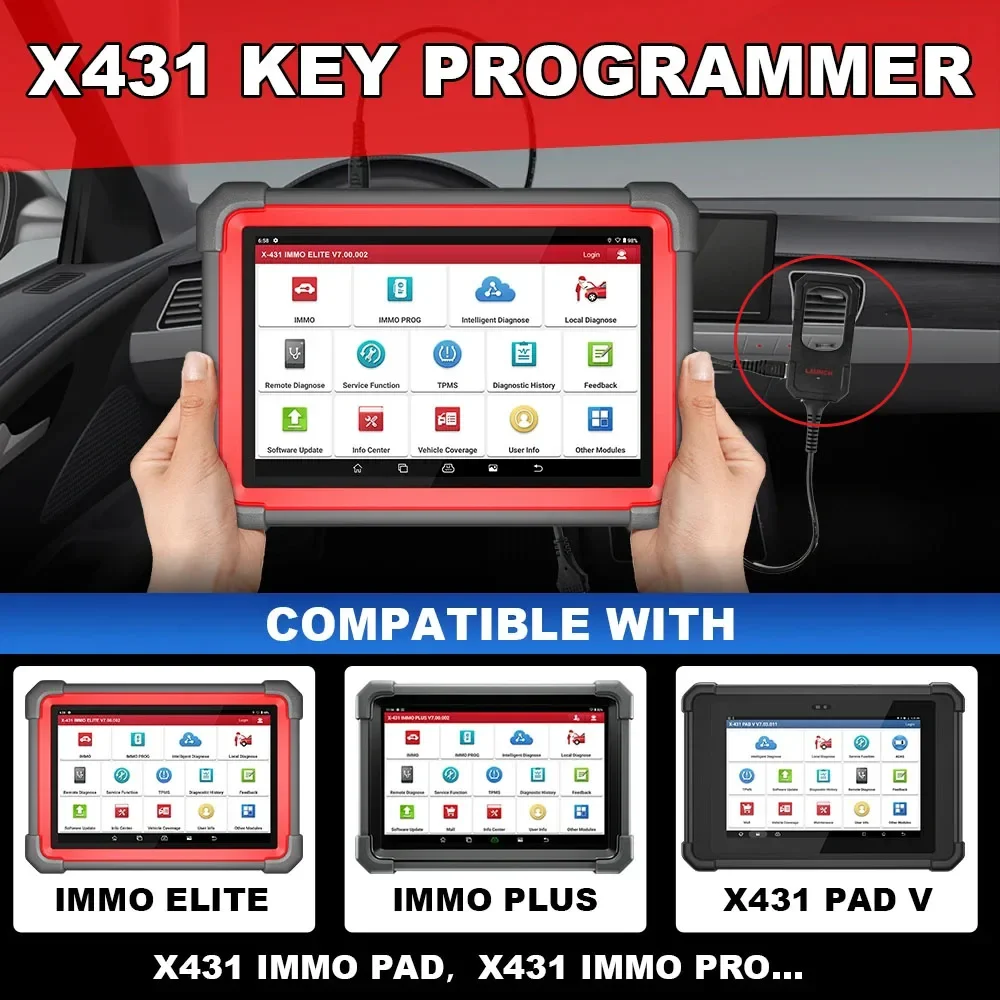 2024 Launch X431 Key Programmer Remote Maker Without Super Chip IMMO Programming Tools for X431 IMMO Elte/IMMO Plus PAD V VII