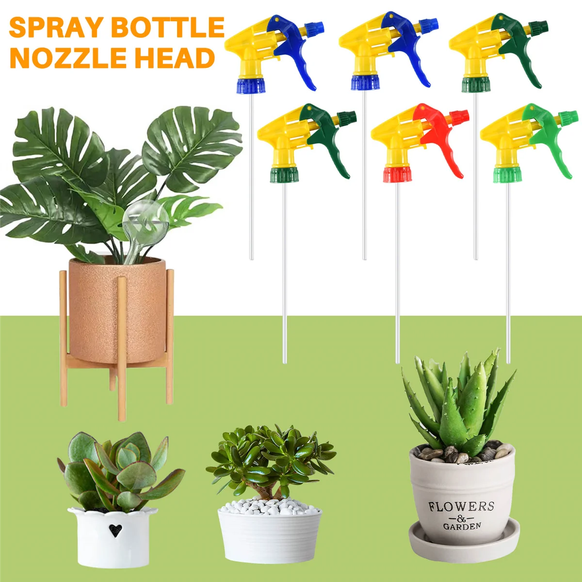 

ABVS 6 Pcs Heavy Duty Chemical Resistant Trigger Sprayer Spray Bottle Nozzle Head