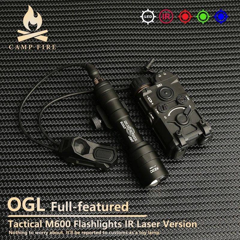 OGL Red Green Blue IR Battery Box Surefir M300 M600 Flashlight AR15 Accessories AXON Dual Pressure Switch