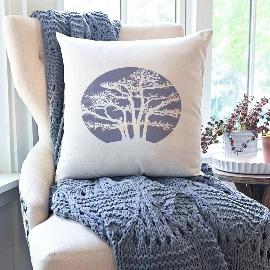 مجموعة من 6 قوالب رسم بلاستيكية بتصميم شجرة الغابات، أدلة فنية سهلة الاستخدام للمشروعات الإبداعية