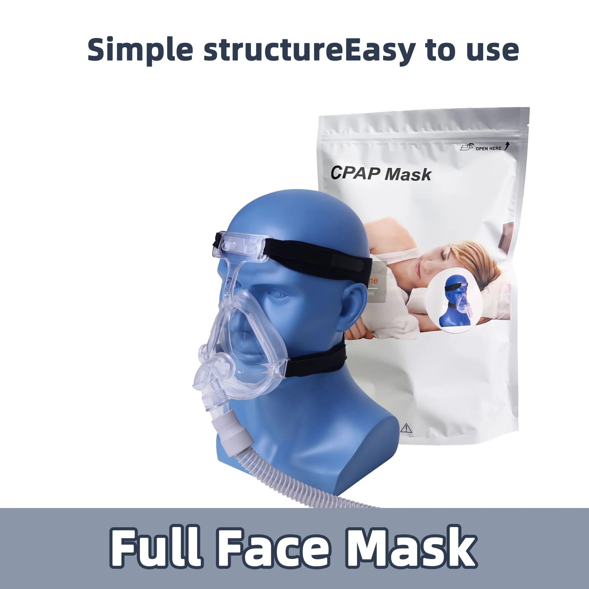 

CPAP Mask Full Face Mask Auto CPAP APAP BIPAP Anti Snoring Sleep Apnea Sleep Aiding Nasal Full Face Respirator Mask