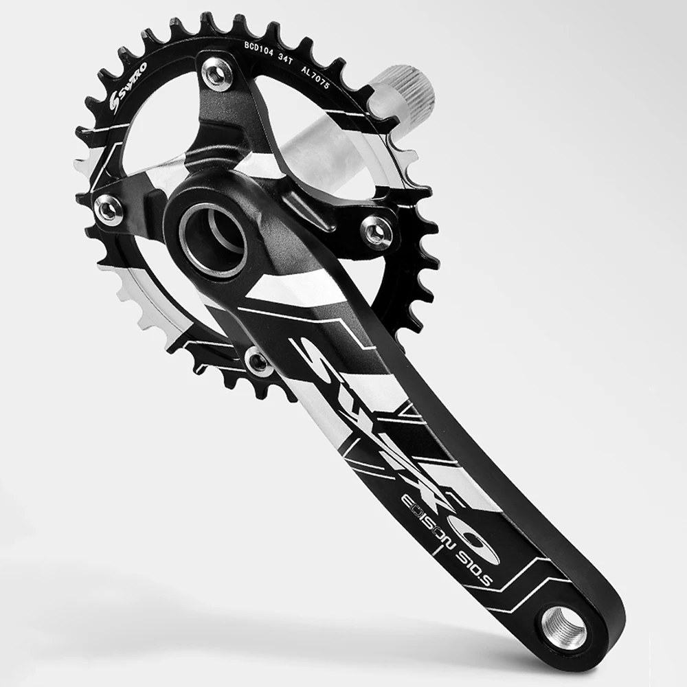 Alloy Integrated Bicycle Cranksets 170mm Crank Aluminum MTB Mountain Bike Chainwheel Sets 32/34/36/38T with Bottom Bracket