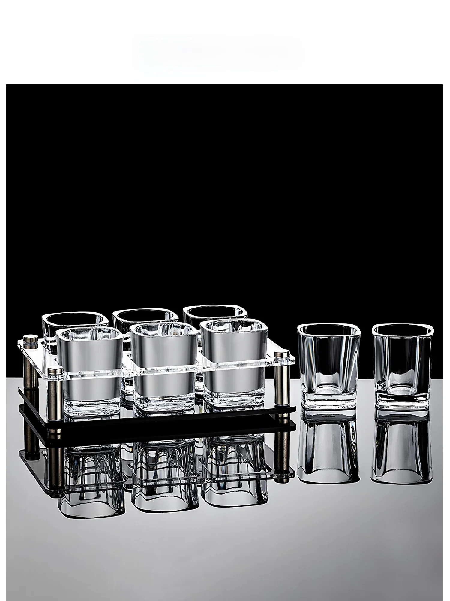 

EKU pro Luxury Glass Whiskey Cup Set Chinese Style Crystal Wine Glasses for Home Use Includes One-Piece Shot Glasses