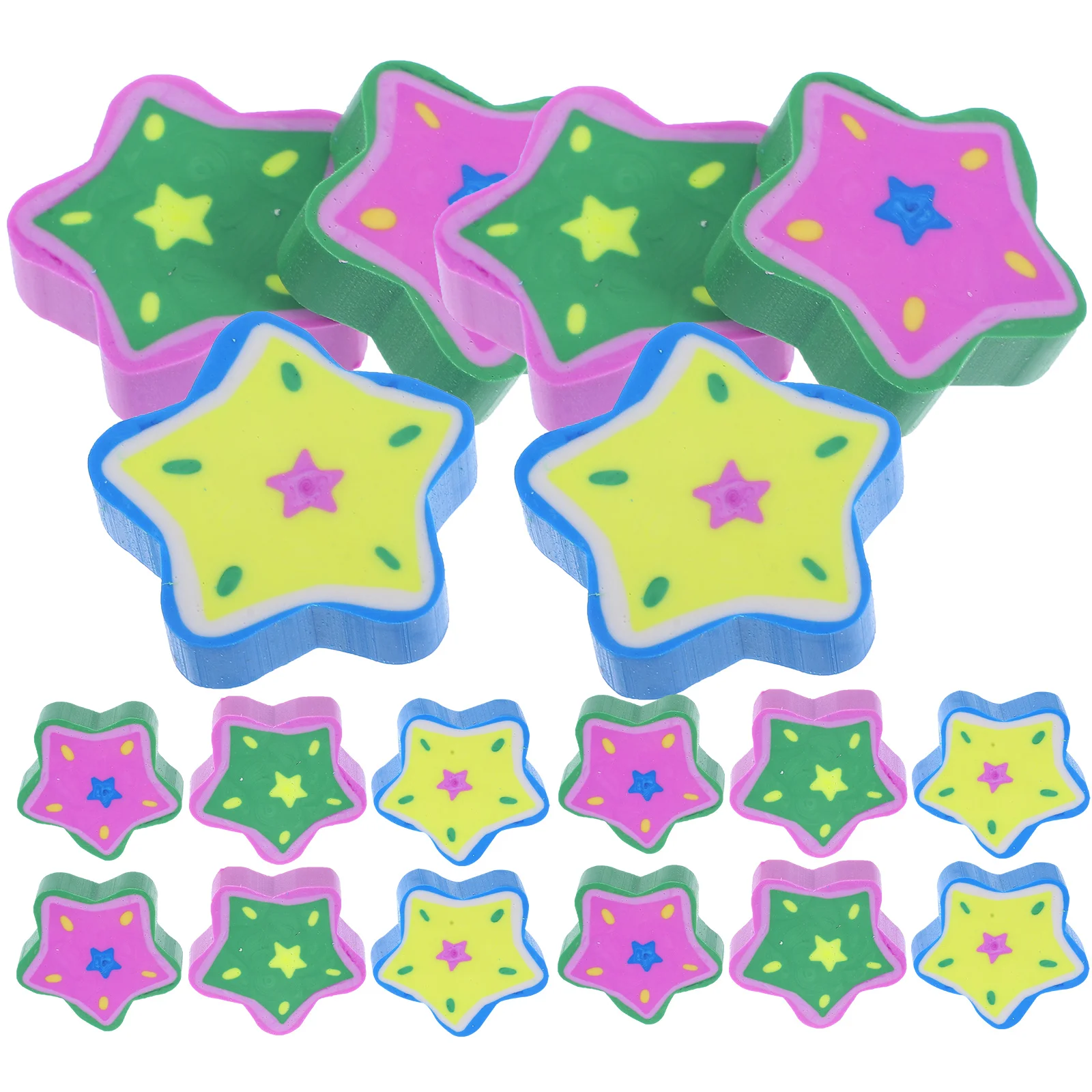 32 Pcs Eraser Mini Pencil Erasers Kids Painting Small Cool Star Shape Cute for Bulk Cartoon Kawaii