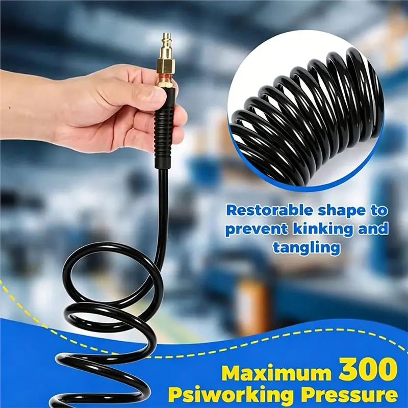 NEW HOT In Stock-1/4NPT Air Compressor Hoses With Coupler And Plug Flexible Air Hose Anti Kink Tool Accessory For Industry Using - view 4