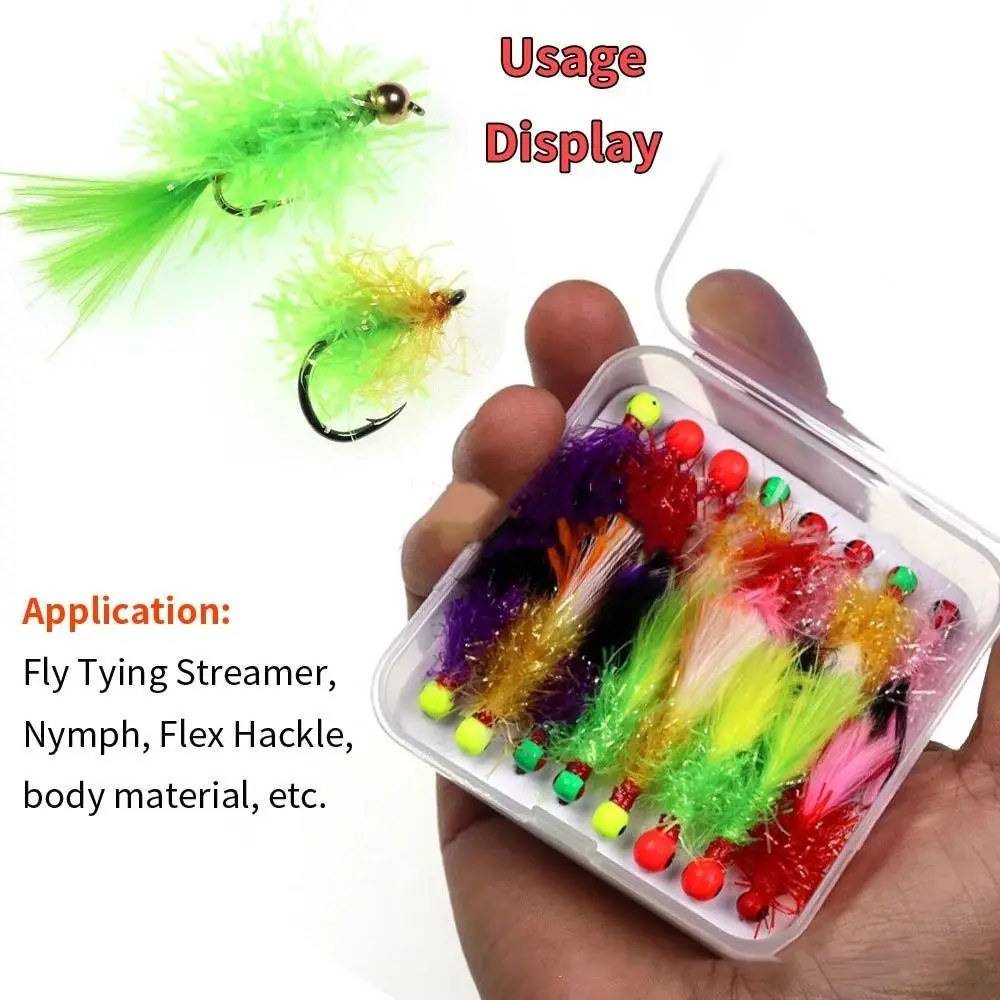 Fly Tying Mate, Lures Accessories Fly Fishing Tinsel DIY Ice Chenille Material For Knitting Streamer Bass Pike Lure 2Meters/Card