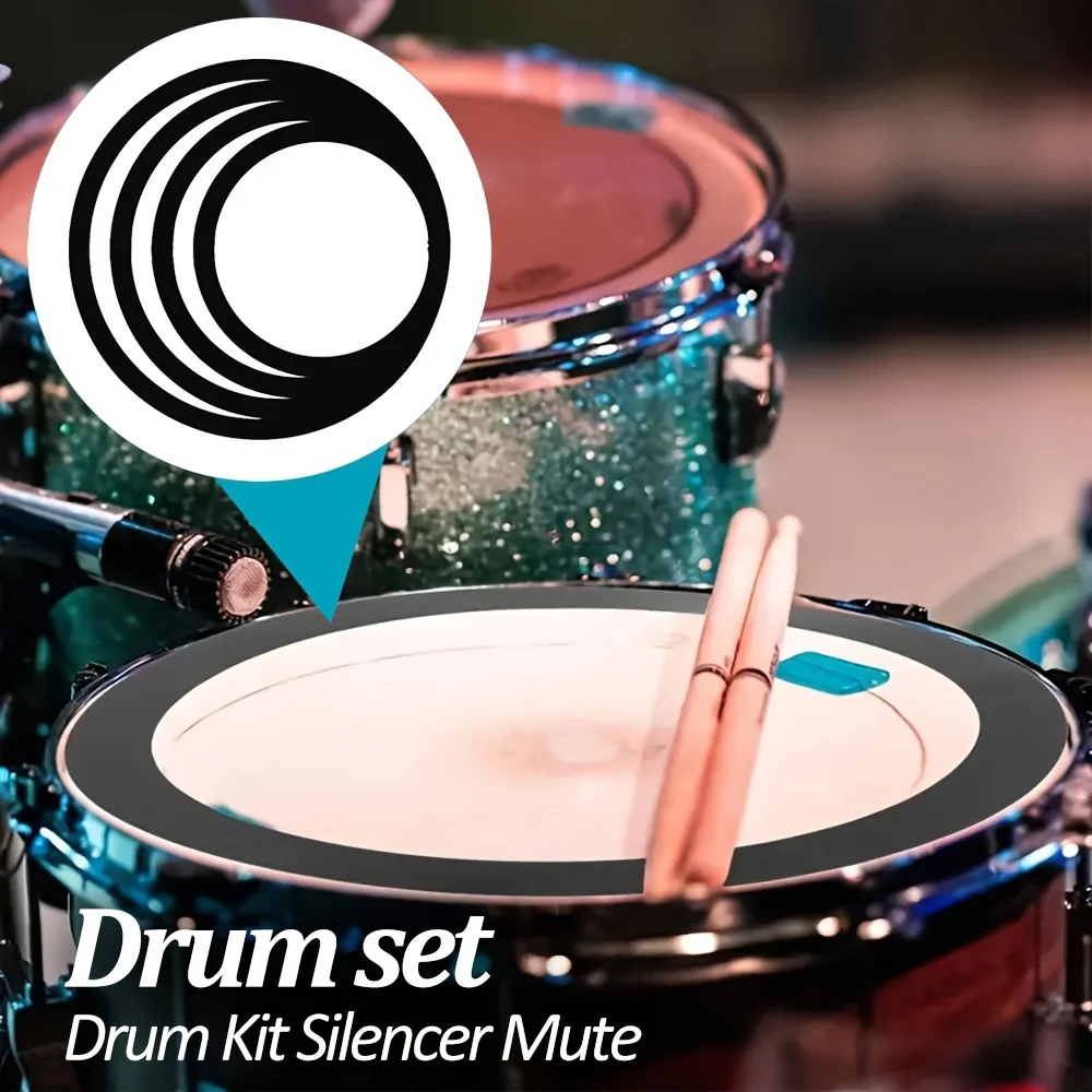 Drum Kit Silencer Mute Practice Snare Pad Pads Dampeners Simple Accessory Home Delicate Percussion Silent Useful Off