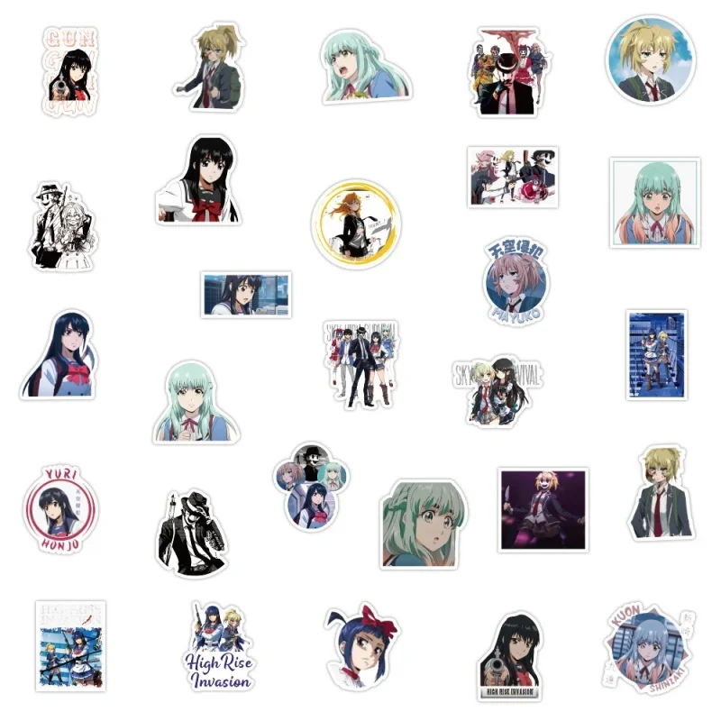 10/25/50 buah stiker Anime invasi High Rise tahan air stiker grafiti