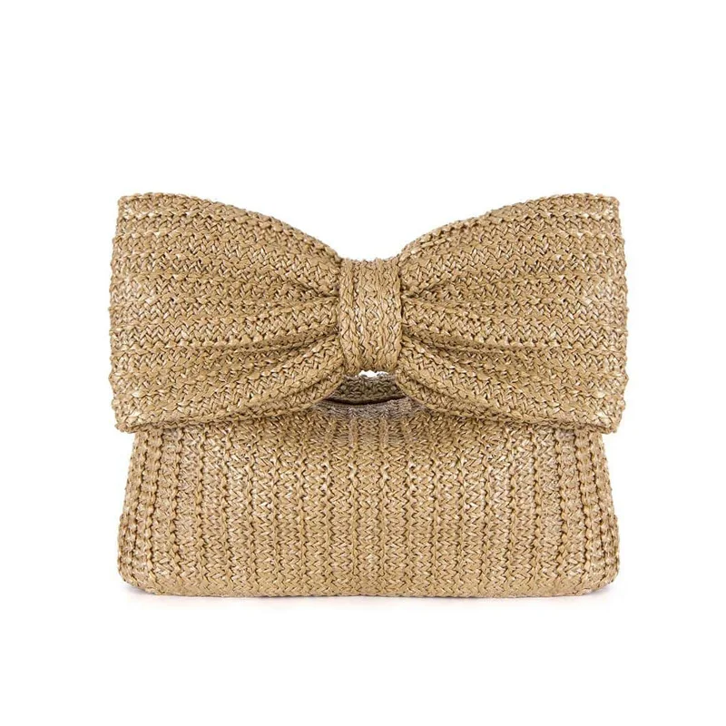 Elegant Lightweight Straw Bag for Summer: Women's Versatile Bohemian Vacation Woven Clutch Purse, Perfect for Beach & Daily Chic