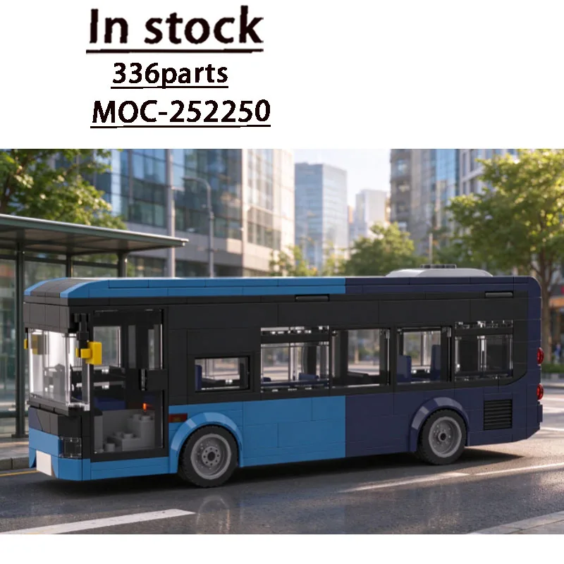 Building Block Model MOC-252250 City Street New Convenient Single-Level Bus 336 Parts Creative Adult Birthday Custom Toy Gift