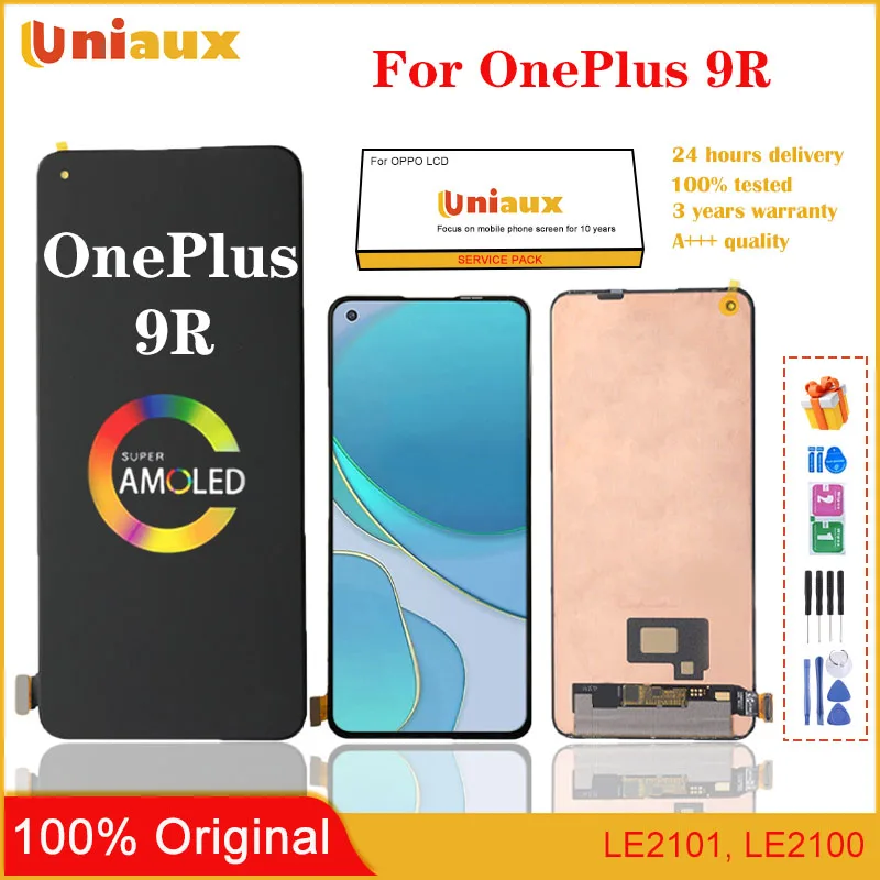 

Original AMOLED For OnePlus 9R 9 R LE2101, LE2100 Pantalla Lcd Display Touch Screen Digitizer Replacement Parts