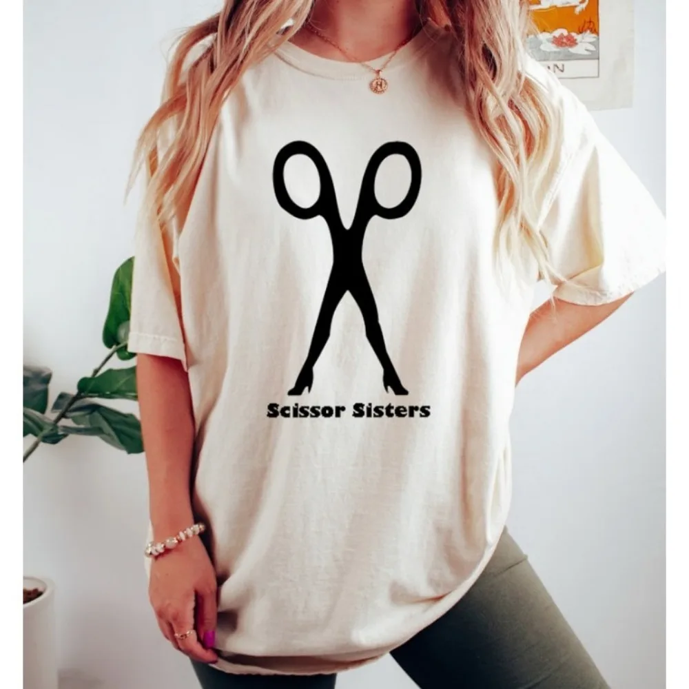 Scissor Sisters Lesbian Shirt LGBTQ Pride Women Tops Lesbian Couple Shirt Fashion Streetwear O-neck Short-sleeve Cotton Tops