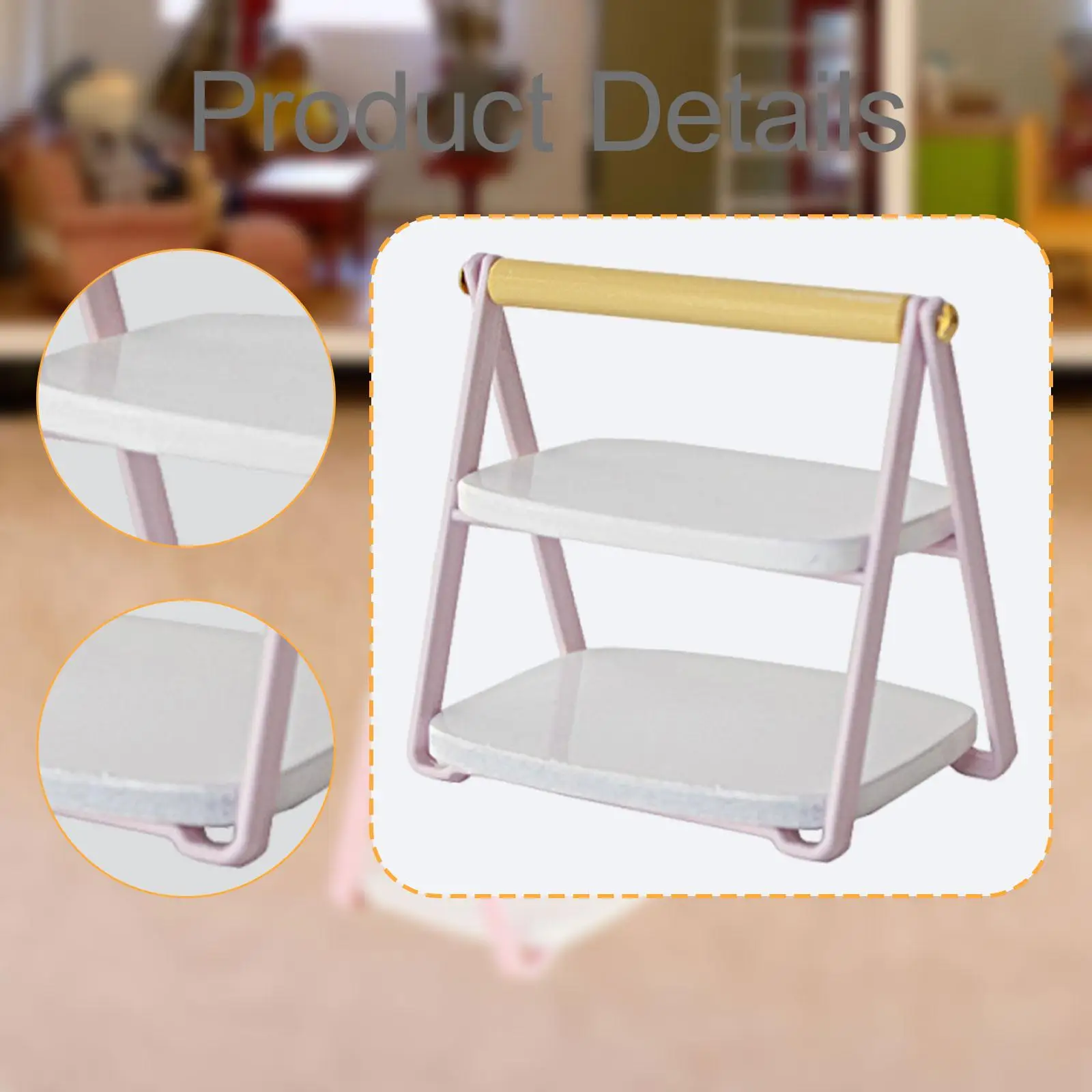 Fruit Shelf Storage Rack Play Game Model Dollhouse Accessories Food Display Shelf for 1/6 1/8 1/12 Doll House Shop Restaurant