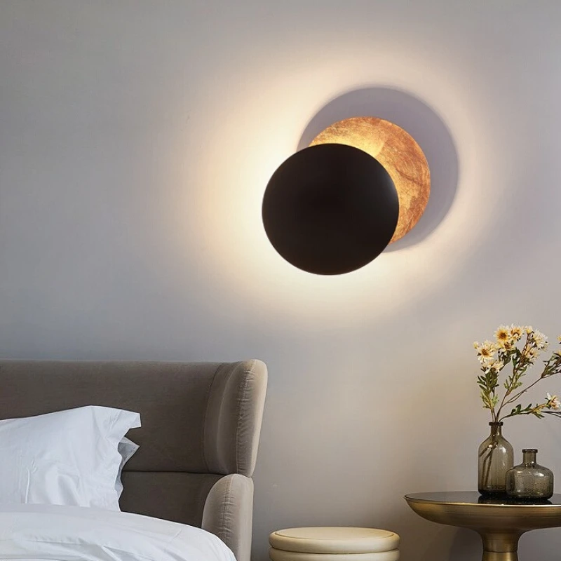 

Современные дизайнерские настенные светильники Оригинальность Art Moon Design Светодиодный настенный светильник Спальня Прикроватная тумбочка Кабинет Ресторан Кафе Домашний декор Лампа
