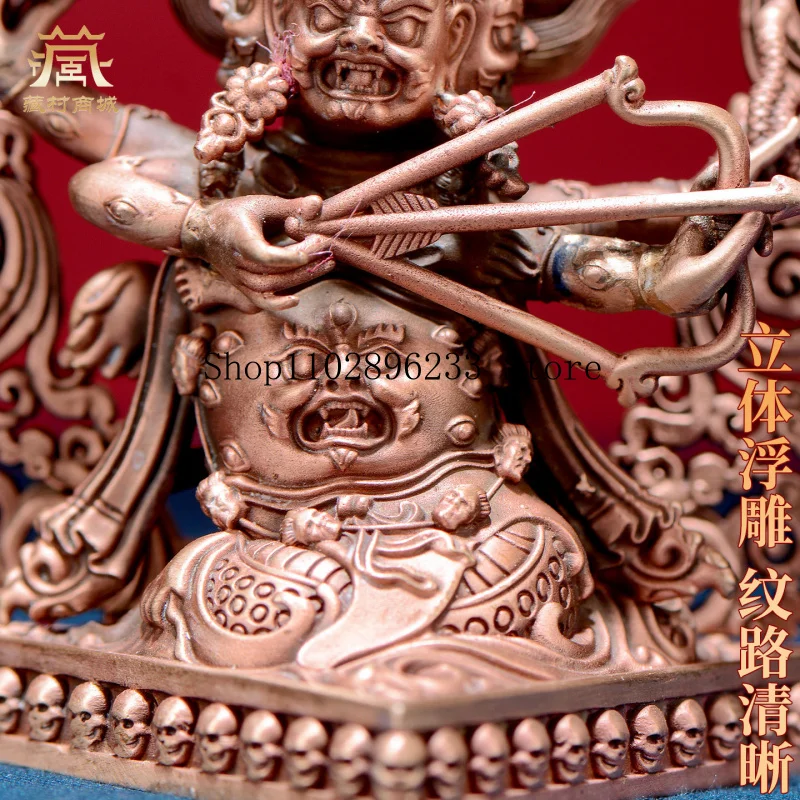 Red Copper《A single tuft of Buddha's hair》Indoor home use《Three Roots, Single-Origin Mother》Copper Buddha statue, a decorative p