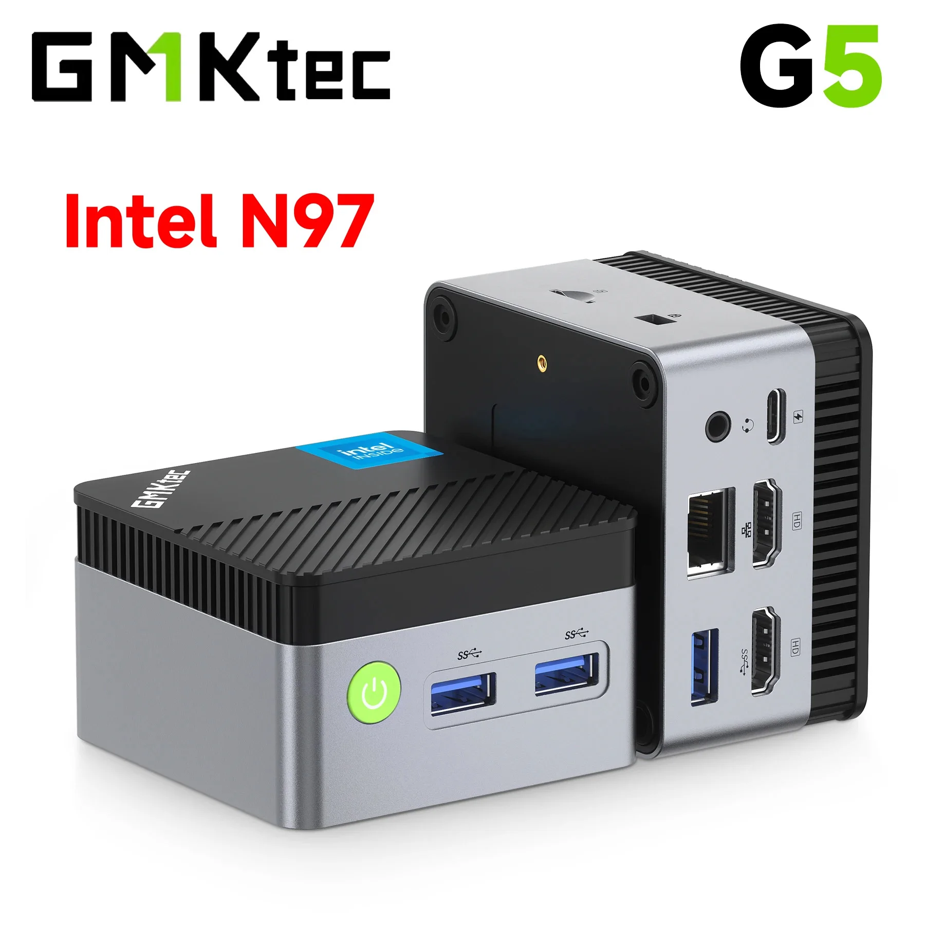 GMKtec G5 GMK كمبيوتر صغير Intel 12th N97 Windows 11 Pro سطح المكتب DDR5 4800MT/s M.2 2242 SATA WiFi 5 BT5.0 كمبيوتر محمول كمبيوتر صغير