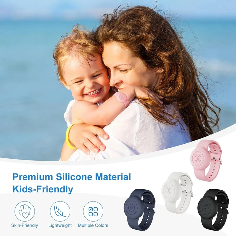 4 sztuki na opaskę Airtag dla dzieci silikonowa wodoodporna obudowa bransoletka dla dzieci do etui Airtag