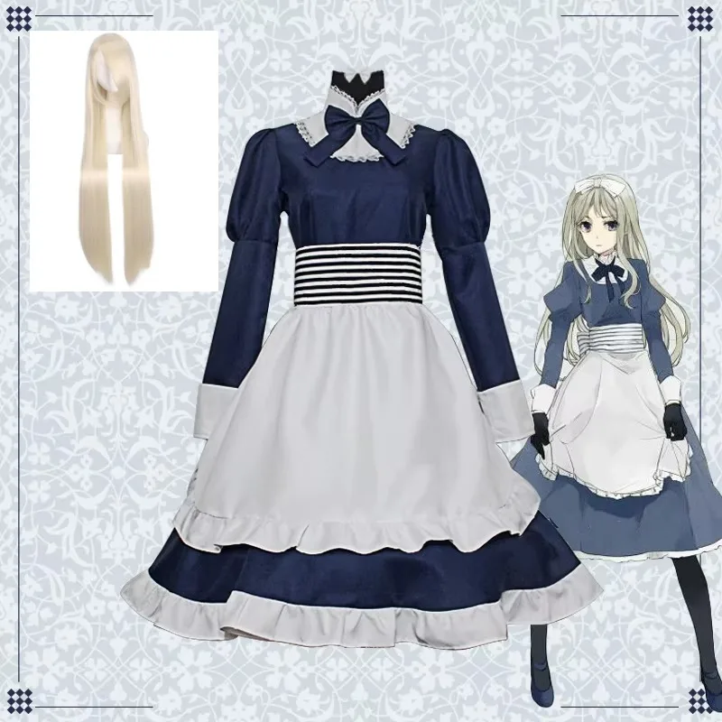 Anime Axis Powers Hetalia Cosplay-Kostüm Belarus Natalya Dienstmädchen-Outfit Perücke Cosplay Niedlicher Lolita-Stil Halloween-Dienstmädchenkleider