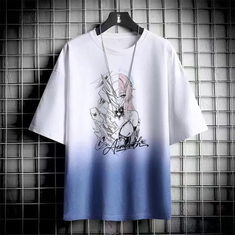 Wuthering Waves Game Cartethyia Chisa Camellya Phoebe Character Casual Short Sleeve T-Shirt Unisex Men Women Short Sleeve Tops