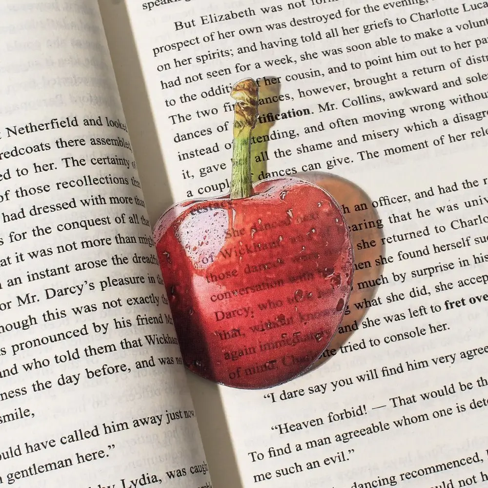 Cartoon Acrylic Bookmark Clear Transparent Book Reading Marker Simulation Fruit Book Pages Mark Tool School Office