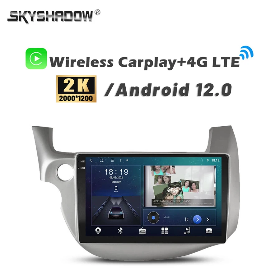 

Автомобильный DVD-плеер Carplay 2K, 2000*1200, Android 14,0, 8 ГБ + 128 ГБ, GPS, карта, Wi-Fi, Bluetooth 5,0, RDS радио для Honda FIT JAZZ 2007 -2012