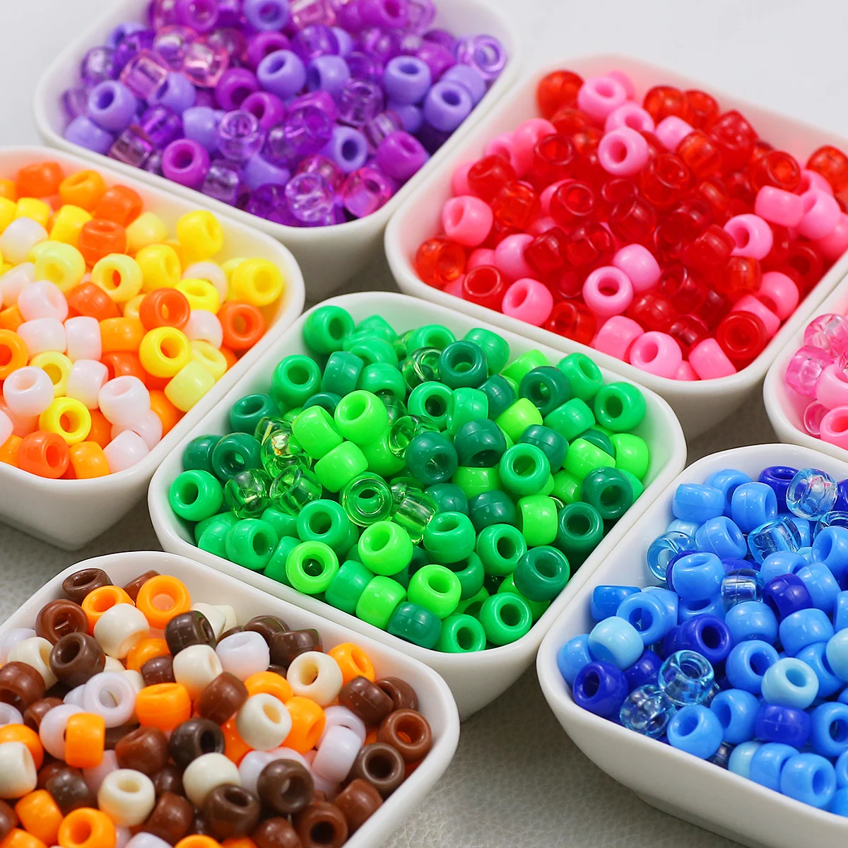 9×6mm Acryl Gemischt Großes Loch Einfarbig Spacer Lose Perlen Für Schmuck Machen DIY Erkenntnisse Armband ohrringe Zubehör