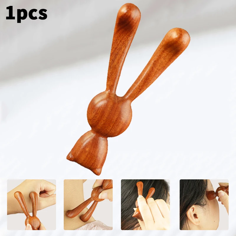 Sandalwood Rabbit Nose Scraping Massage Comb Clearing Meridians Collaterals According To Eye Acupoints Promote Blood Circulation