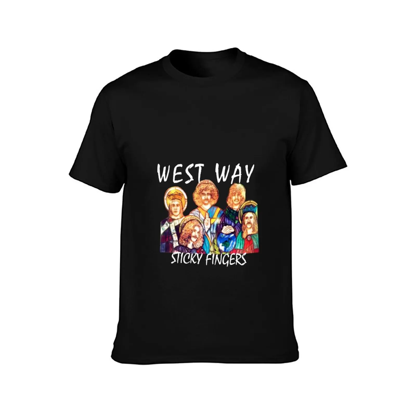 Sticky Fingers - West Way (Large Art) T-Shirt Running Gym Short Sleeve Sports Tee