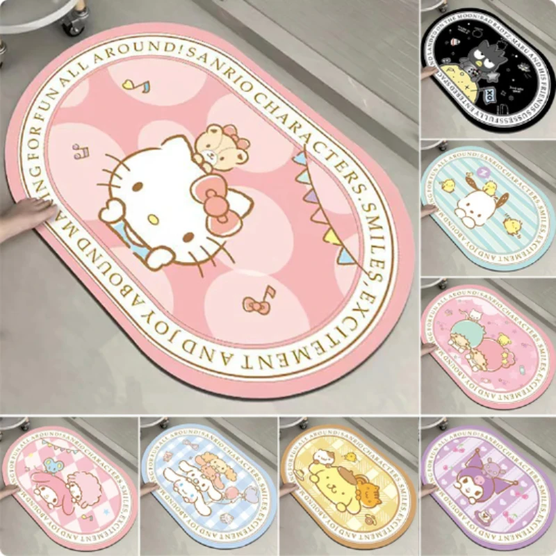 

Sanrio Floor Mat Hello Kitty Rugs My Melody Kuromi Cinnamoroll Water Absorbing Quick Drying Bathroom Mat Carpet Door Mat Decor